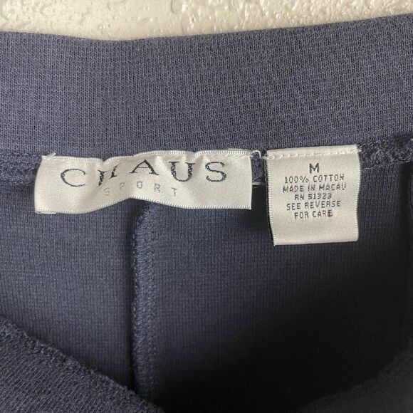 Chaus Sport Navy Blue Cropped Sweat Pants Size M EUC - Picture 3 of 4